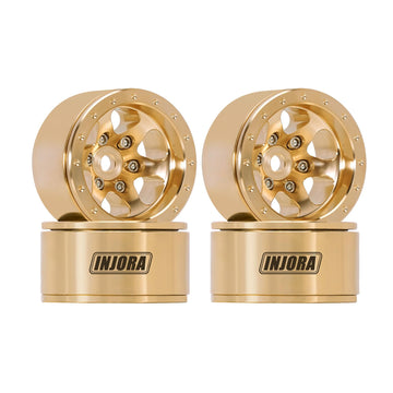 INJORA 1.0 Brass Beadlock Wheel -4.7mm Offset Rim for 1/24 1/18 RC Crawler SCX24 FCX24 TRX4M Ascent18 Upgrade(W1011)