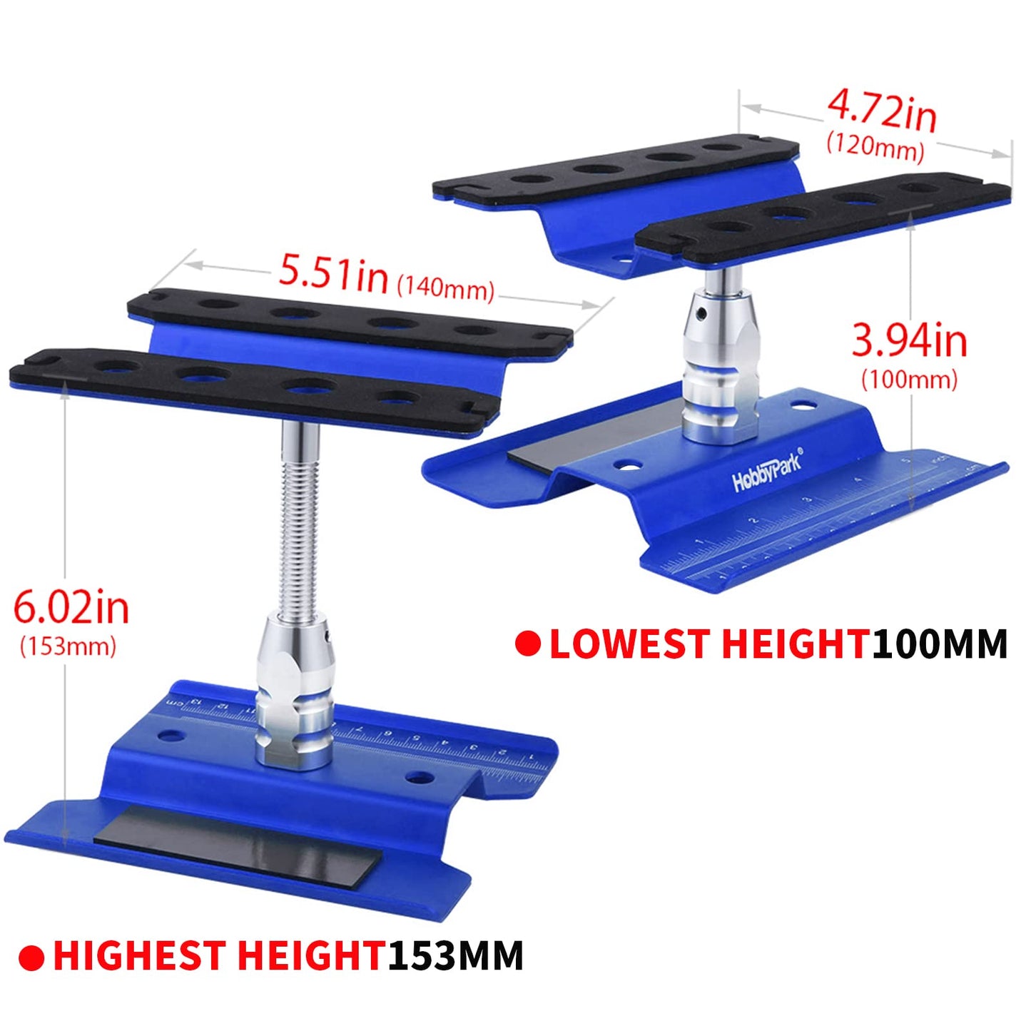 Hobbypark Aluminum RC Car Work Stand Repair Workstation 360 Degree Rotation Lift Or Lower, RC Hex Driver Tools 6-in-1 for 1/10 1
