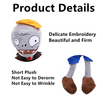 Jhesao 12' Pvz Plush Conehead Zombies Brown Coat Toys Pvz 1 2 Stuffed Soft Doll Roadblock Conehead Zombie New