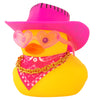 Wonuu Car Rubber Cowboy Duck, Yellow Ducks Decoration Dashboard With Cowboy Hat Necklace Sunglasses, Pink Black Line