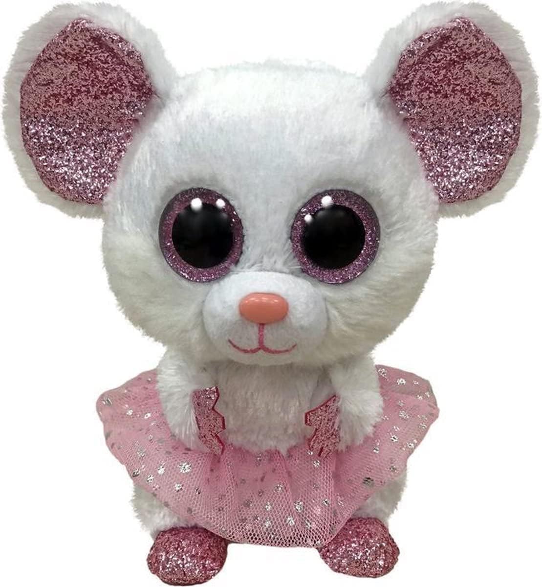 Ty Beanie Boo – Nina Mouse Plush Toy, 15 Cm – Soft & Cuddly Stuffed Animal With Sparkly Pink Tutu – Adorable Gift For Kids & Collectors