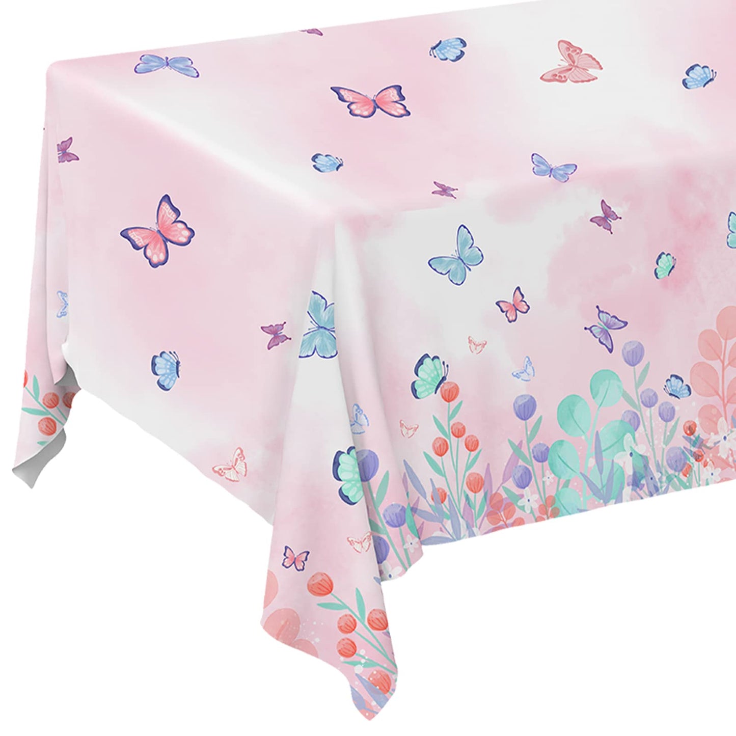 Butterfly Disposable Tablecloth, Plastic Table Cover For Kid S Birthday Party, 3 Pcs, 54 X 108