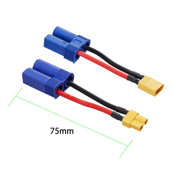 Laisomeke XT30 to EC5 Male Female Adapter Connector for RC FPV Drone Car Lipo Battery Charger ESC (4 Pack)