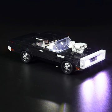 Brickbling Led Light Compatible With Lego Speed Champions Fast & Furious 1970 Dodge Charger R/T 76912 Toy Car Building Set, Diy Lighting Kit Compatible With Lego 76912 Compatible With 76912 (No Model)