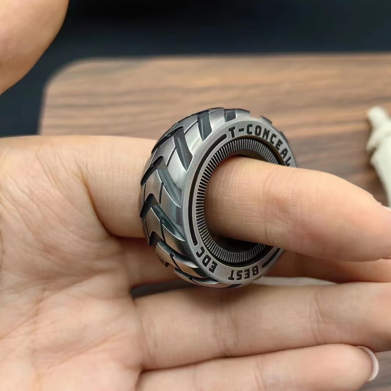 T-Conceal Edc Fidget Sliders Fidget Toys Stress Relief For Adults Magnetic Metal Adhd Casual Fidget Rings Haptic Coin Blocks (Ti