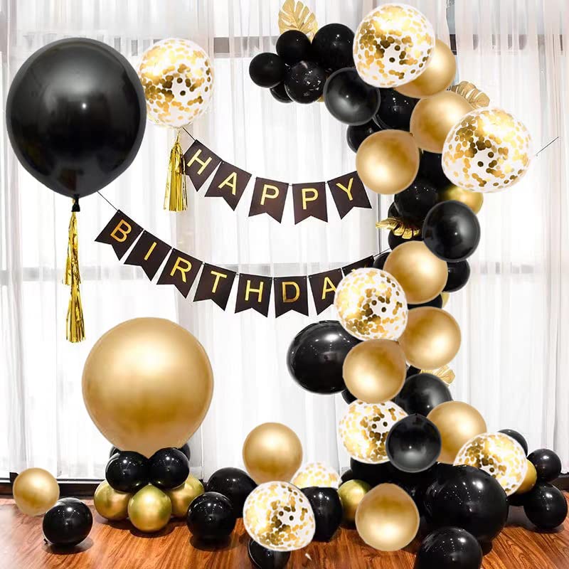 Black Gold Balloons Fiol Balloons Arch Set For New Year Wedding Birthday Party Baby Shower Party Background Decoration
