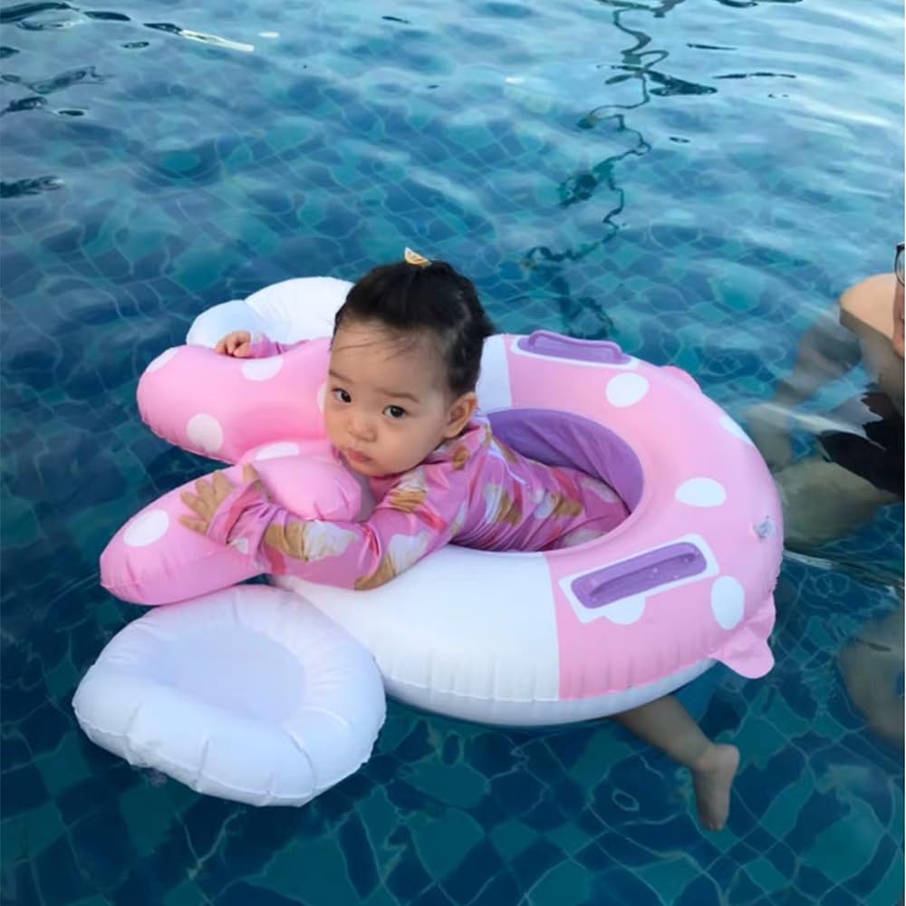 Baby Swimming Float Swim Ring Cute Floaties With Seat And Handle Pool Floats Toys Fun Water Raft Lounge Party Supplies For Infant Toddler Kids Children Age 1-4 Years