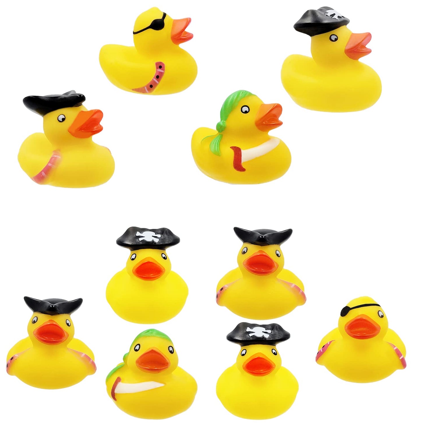 St. Patrick'S Pirate Rubber Duck Toy Six Duckies For Kids, Bath Birthday Projects Gifts Baby Showers Classroom Summer Beach And Pool Activity Party Favors, 2' (6-Pack)