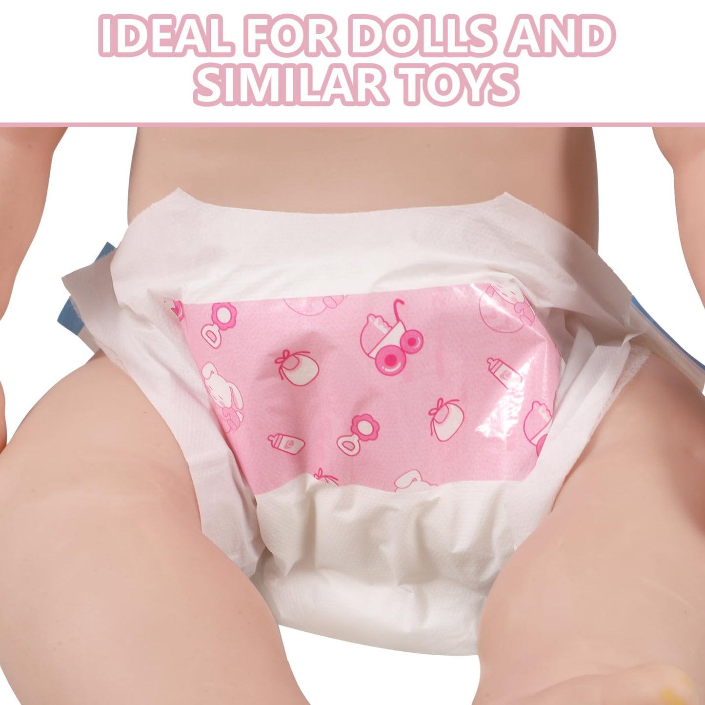 VOSAREA 5pcs Baby Doll Diapers for 12 Inch Dolls Paper Doll Diapers for Baby Dolls Doll Accessories Pretend Play Doll Nappies Ba