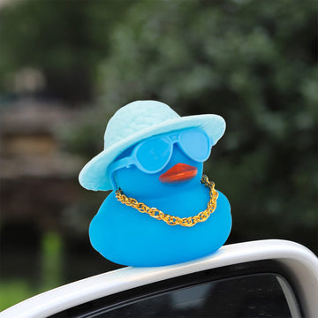 Wonuu Rubber Ducks - Pink Car Dashboard Decorations, Rgb+Blue-Clear