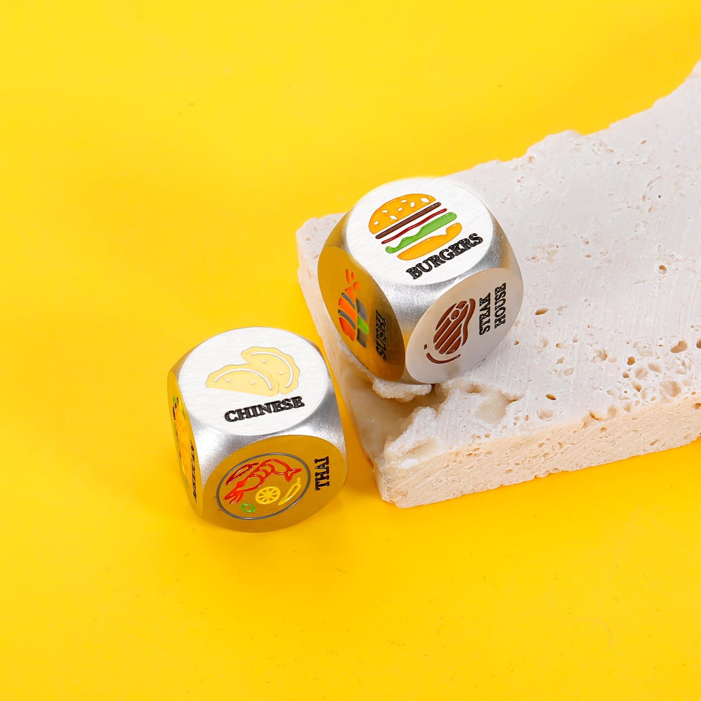 Valentines Gifts for Him Her, Anniversary Date Night Engagement Gifts for Boyfriend Couples 2PCS Color Food Dice Decider Wedding