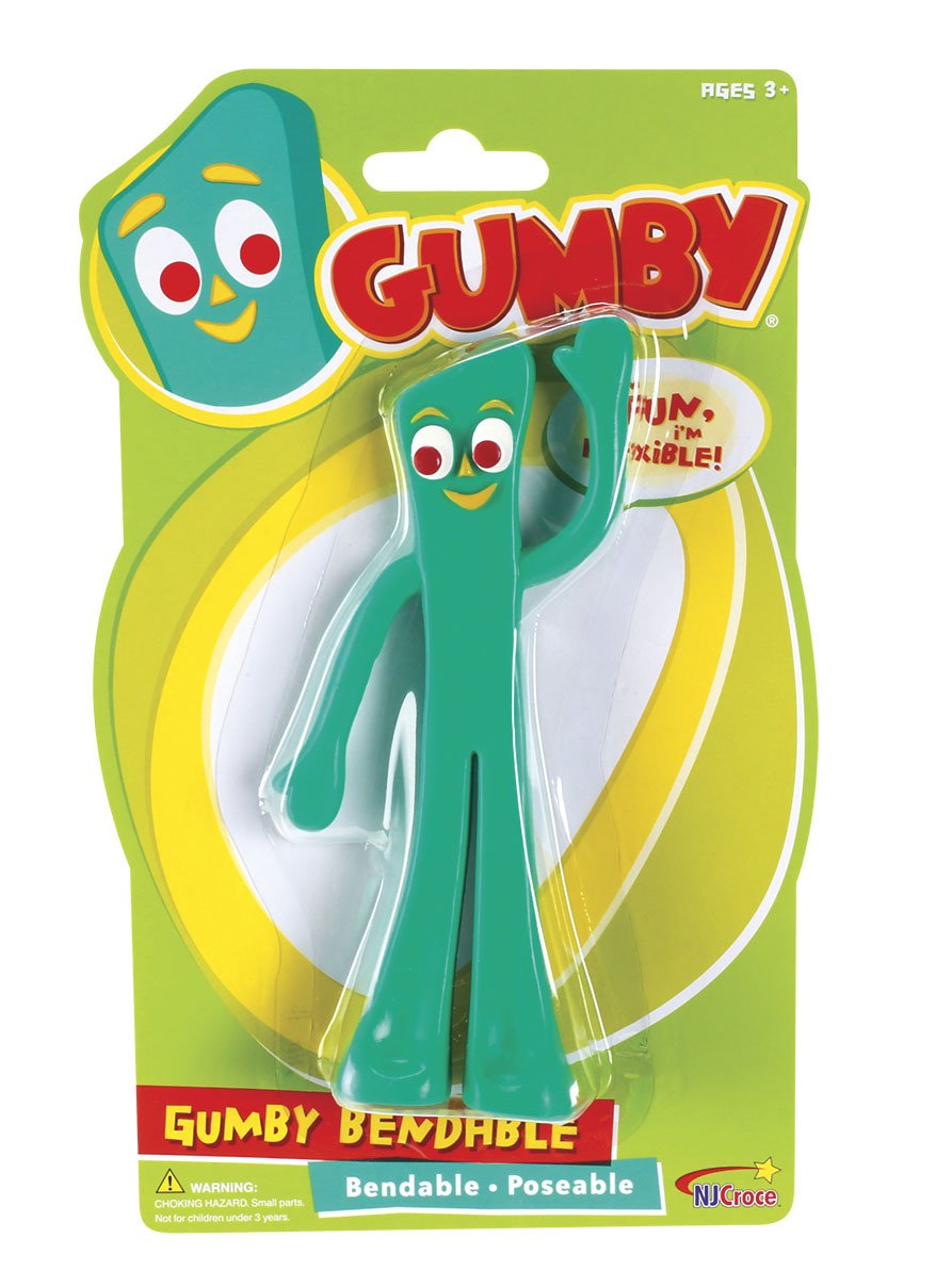 NJ Croce Gumby Bendable Figure, Model 4511, Green, One Size Fits All, Plastic