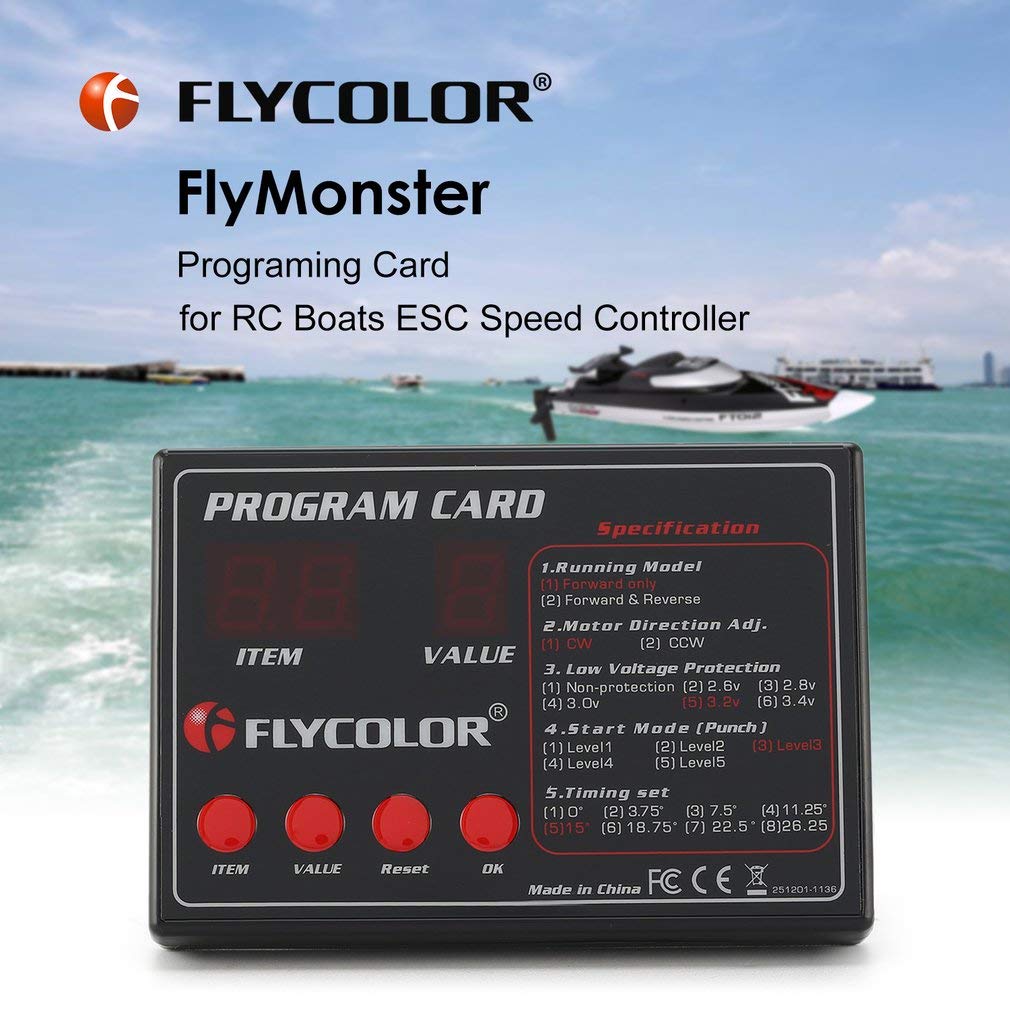 Flycolor Flymonster Programing Card For Remote Control Rc Boats Ship Esc Electronic Speed Controller(70A/90A/120A/150A)
