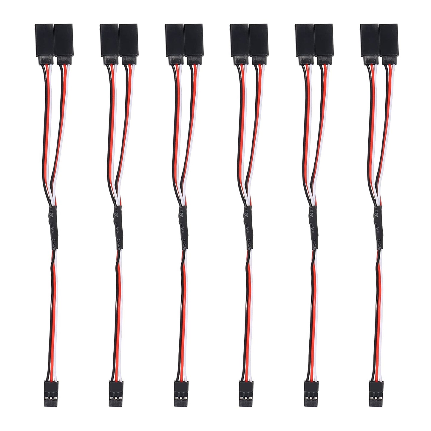 ACEIRMC 6Pcs 200mm Servo Extension Cord Wire Cable RC Car Helicopter Servo Receiver Y Extension Cord Wire Lead (200mm)