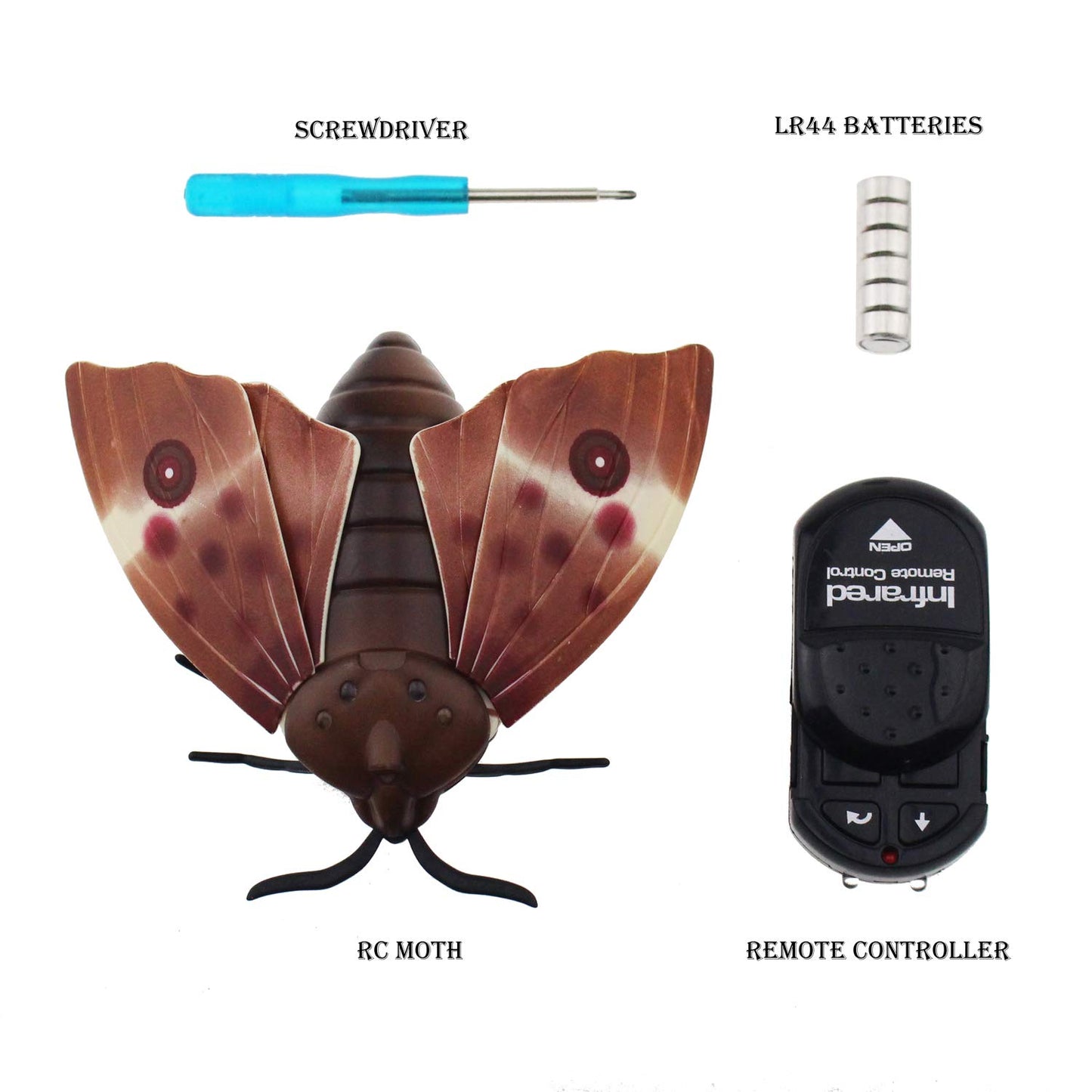 Tipmant RC Moth Animal Toy Remote Controlled Car Vehicle Electric Insect Kids Toys Gifts for Birthday Christmas Halloween