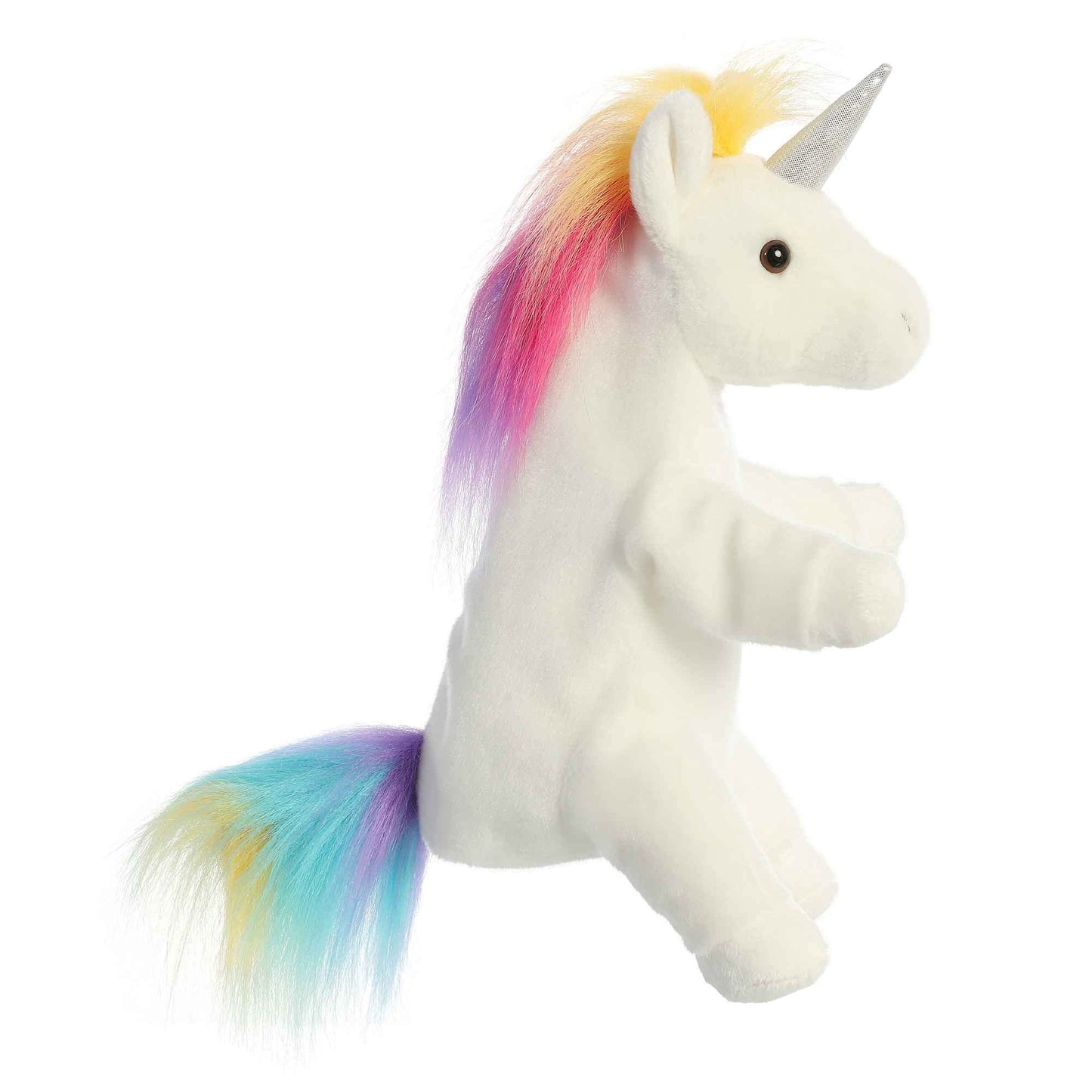 Aurora® Interactive Hand Puppet Unicorn Stuffed Animal - Storytelling Adventures - Playful Learning - Multicolor 12 Inches