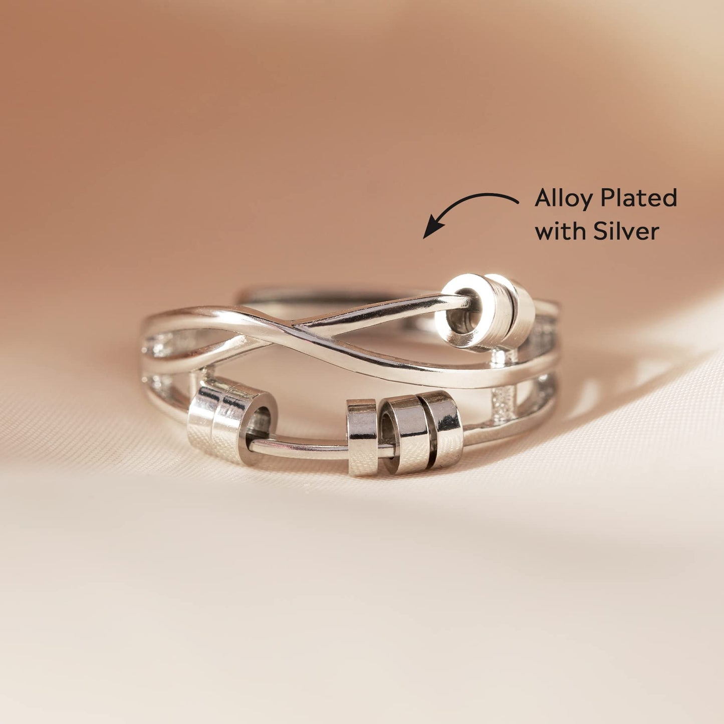 Storyjewellery Story Jewellery Crossover Fidget Rings For Women, Anxiety Ring For Women,Birthday Christmas Gifts For Women (Allo