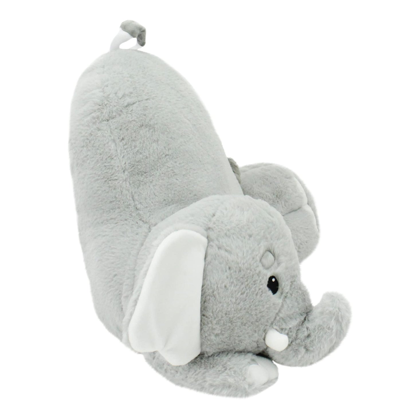 Soft Landing | Nesting Nooks | Soft And Cuddly Portable Back Rest And Reading Pillow With Storage Pocket - Elephant , Grey 15 X 23 X 14 Inches