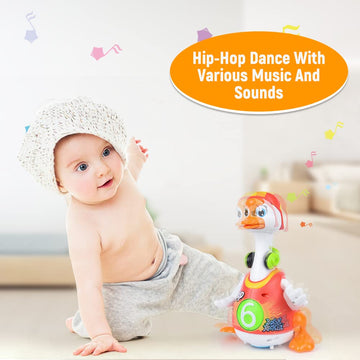 Woby Baby Musical Toy Dancing Singing Talking Walking Hip Hop Swing Goose Cool Educational Toy Gift For 1 2 3 Year Toddlers Kids