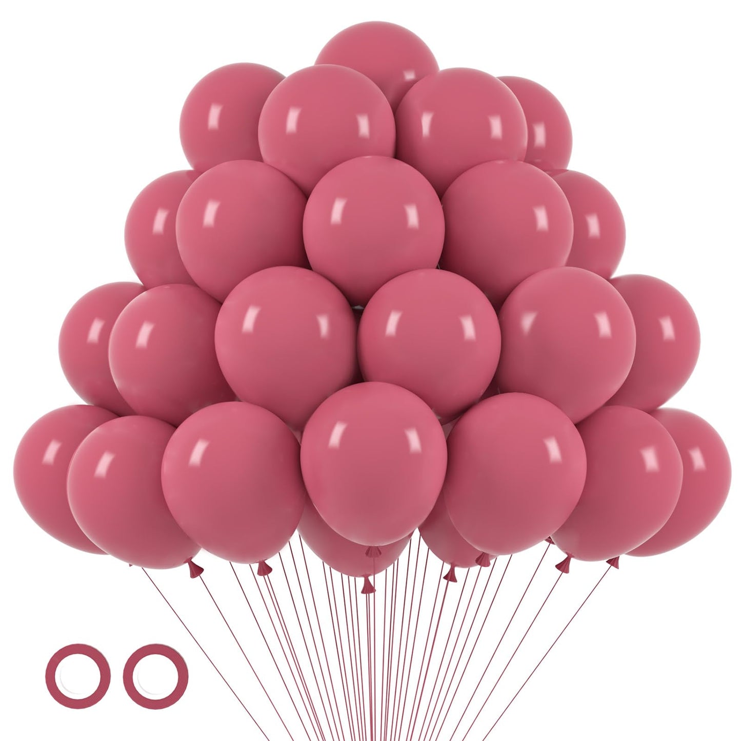 Voircoloria 105Pcs Retro Hot Pink Balloons 12Inch Party Latex Balloons For Boys Girls Birthday Baby Shower Gender Reveal Wedding