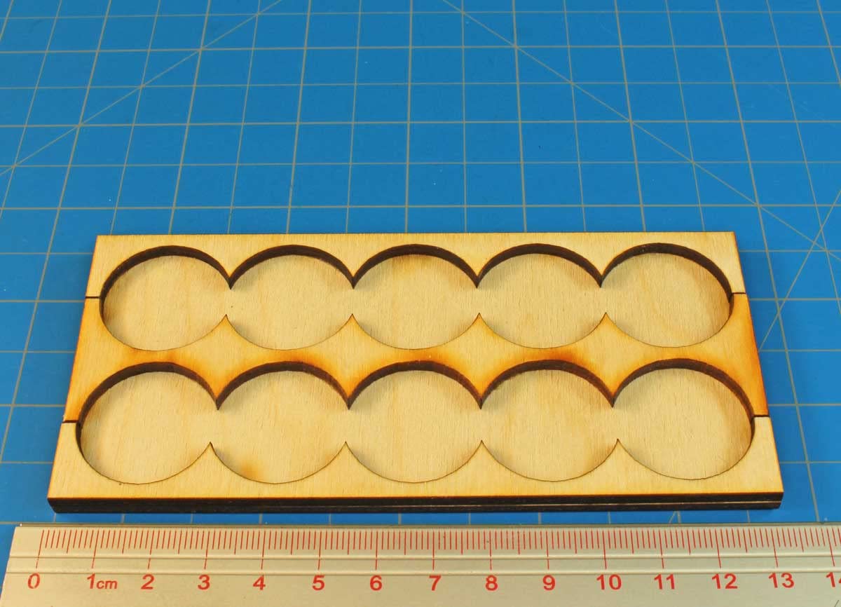 Litko 5X2 Round Base Formation Rank Tray, 3Mm Plywood, 133Mm X 62Mm
