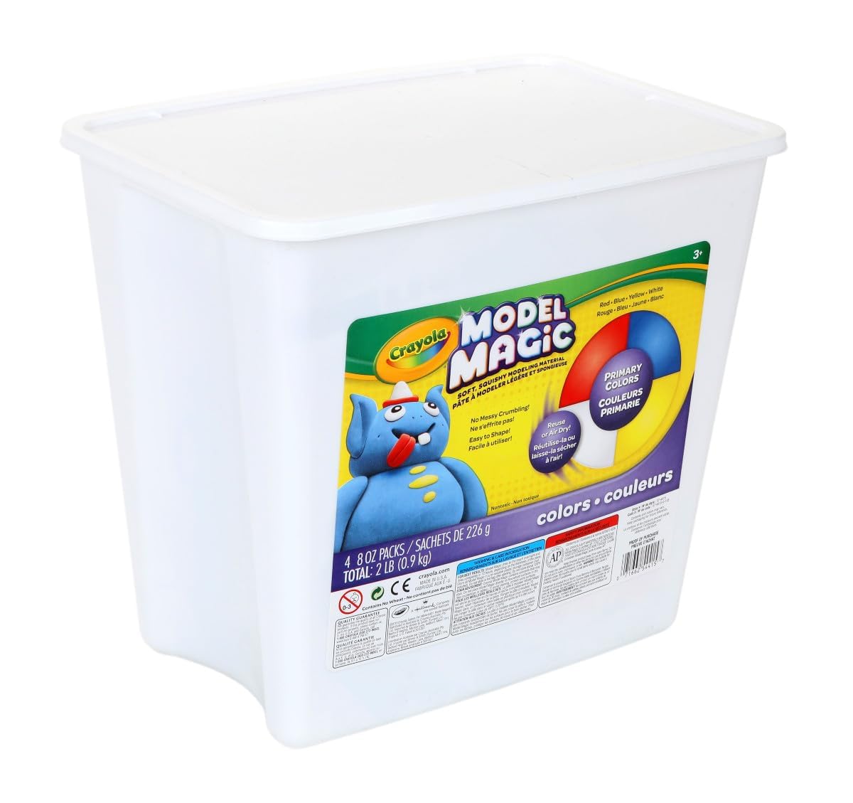 Crayola Model Magic (2Lb Bucket), Modeling Clay Alternative, Primary Colors, Air Dry Clay For Kids, Classrooms Supplies, 3+