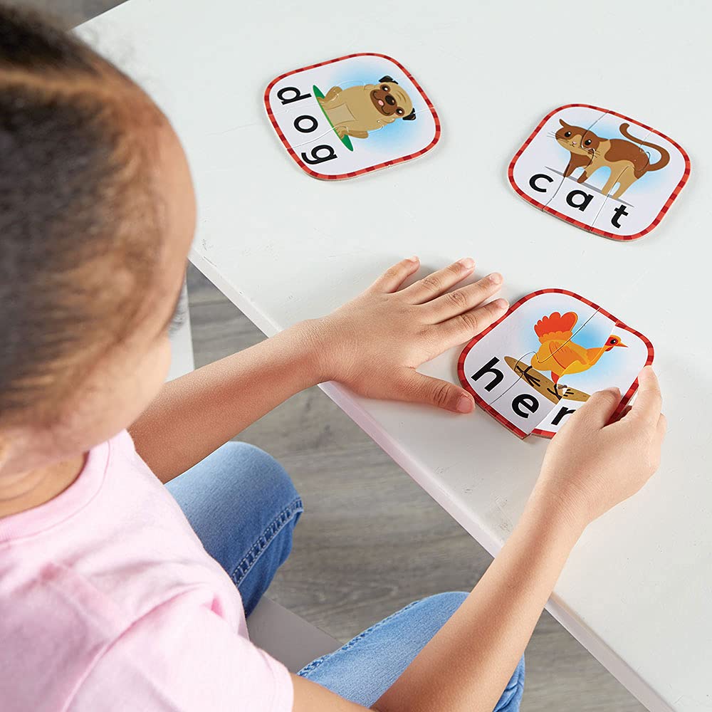 Learning Resources Preschool Puzzle Cards, Abcs, Counting & 3-Letter Words, Ages 3+