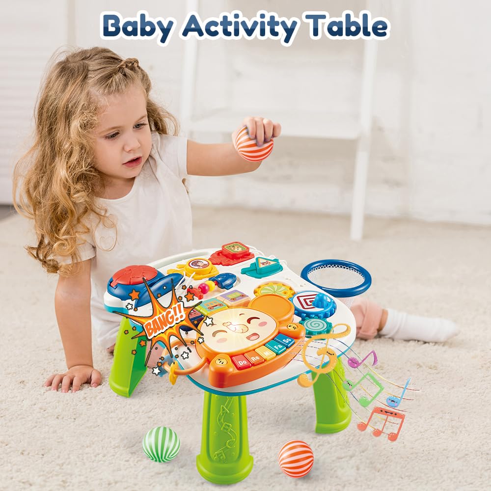 Baby Walker 5 In 1,Vatos Sit-To-Stand Learning Walker,Assemble As Scooter/Balance Bike/Push Walker/Activity Table/Detachable Pan