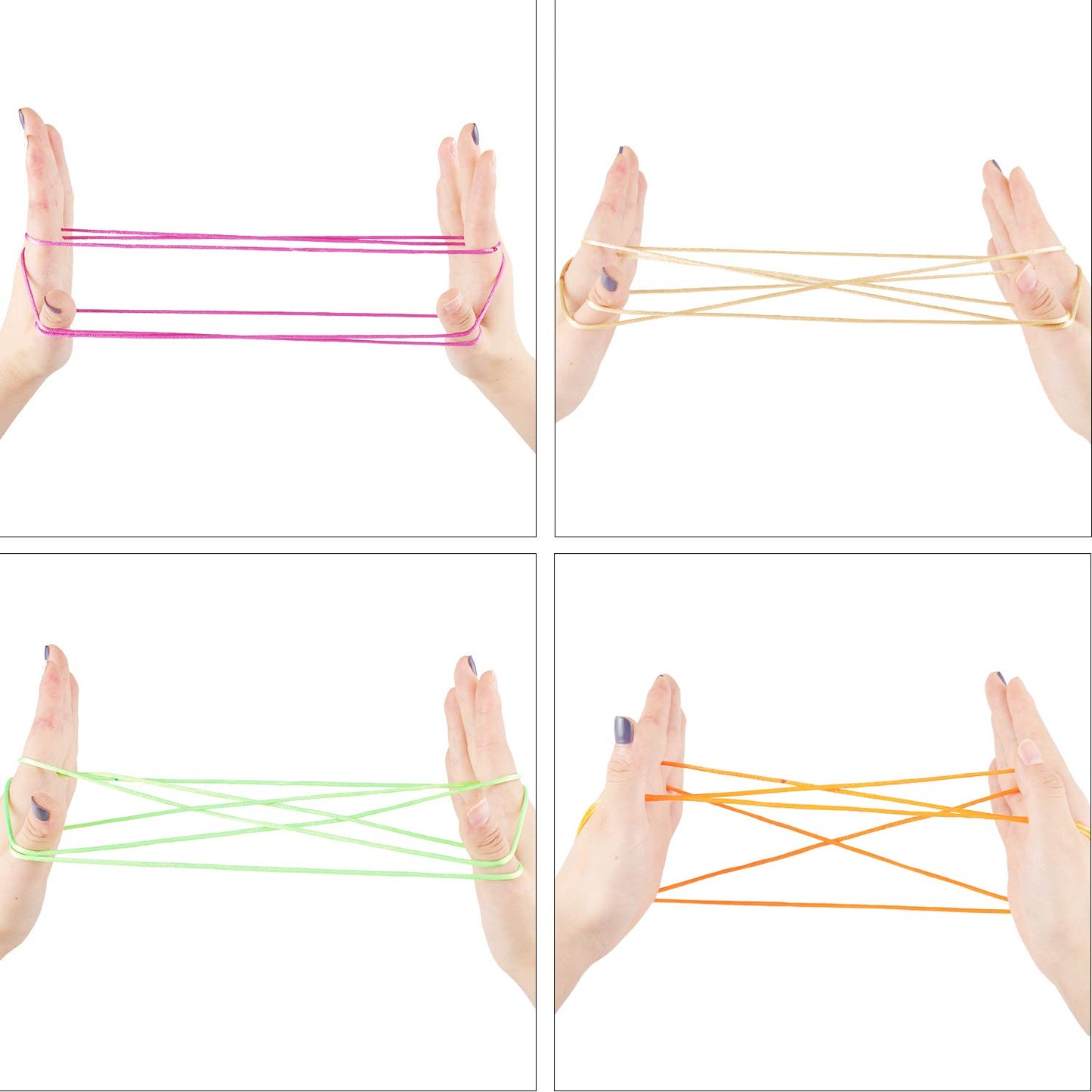 Poen 10 Pieces Cats Cradle String Finger Game String Cats Cradle String Game Book Toy Supplies, 65 Inch Long, 10 Colors