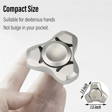 FREELOVE Metal Fidget Spinner for mature-themeds Heavy Duty Tri-Spinner Toys Small Mini Fox Figette Tools Silent High Speed enhanced Bearing Fast Spin Hand Widget Titanium Alloy