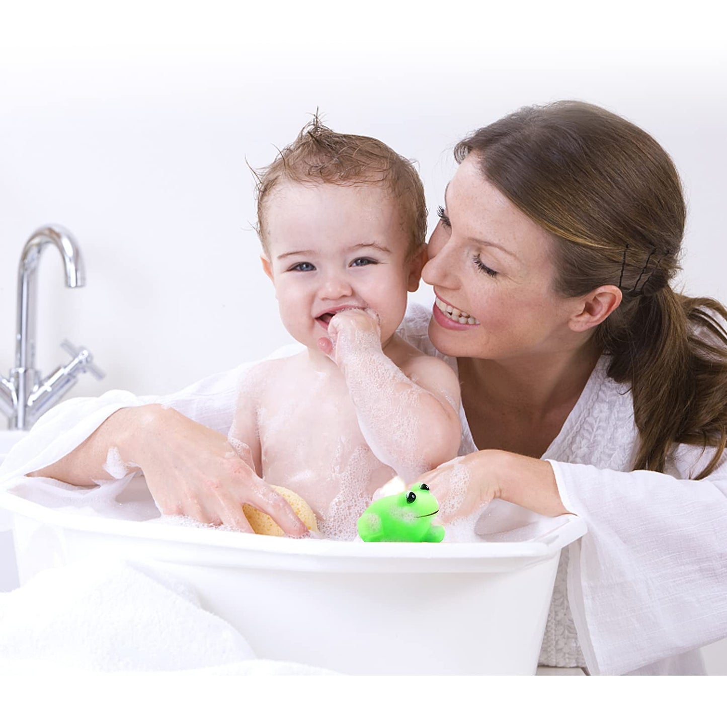 Truegood 12Pcs Frogs Baby Bath Tub Bathing Rubber Squeaky Toys Toy Frog