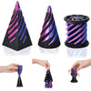 Impossible Cone (3PCS) 3D Printed Spiral Cone Fidget Toy Impossible Pyramid Passthrough Sculpture Mini Stress Relief Desktop Decorations Toy for Kids mature-themed Gift (Laser Purple Blue)