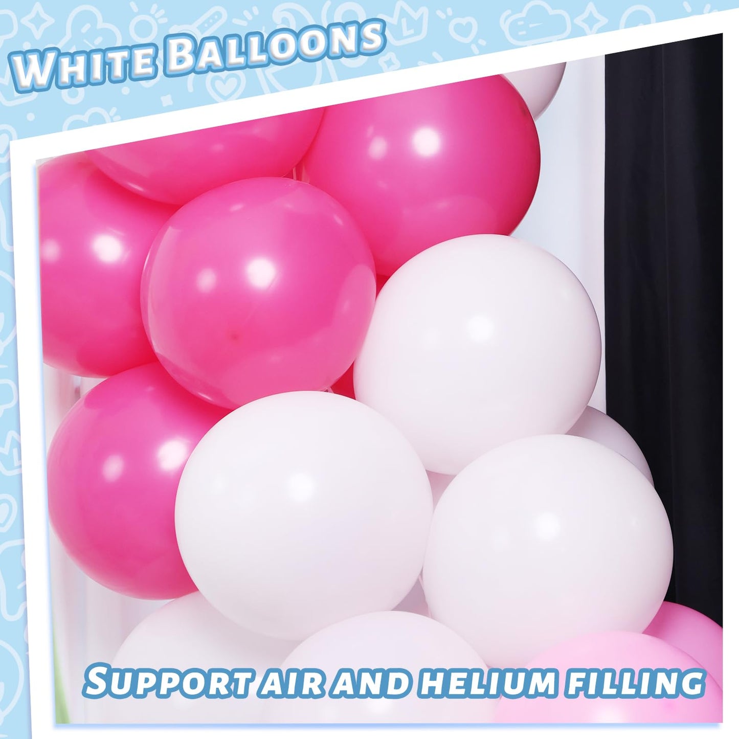 Lovestown 110Pcs Pink Latex Balloons, 12 Inch Pastel Pink Light Helium Round Balloons With Ribbon For Engagement Birthday Baby Shower Wedding Decoration Gender Reveal Party Decorations