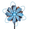 Venniy Wind Spinners Outdoor, Metal Flower Garden Pinwheels, Garden Wind Sculptures & Spinners For Yard Lawn Patio Decor - Blue