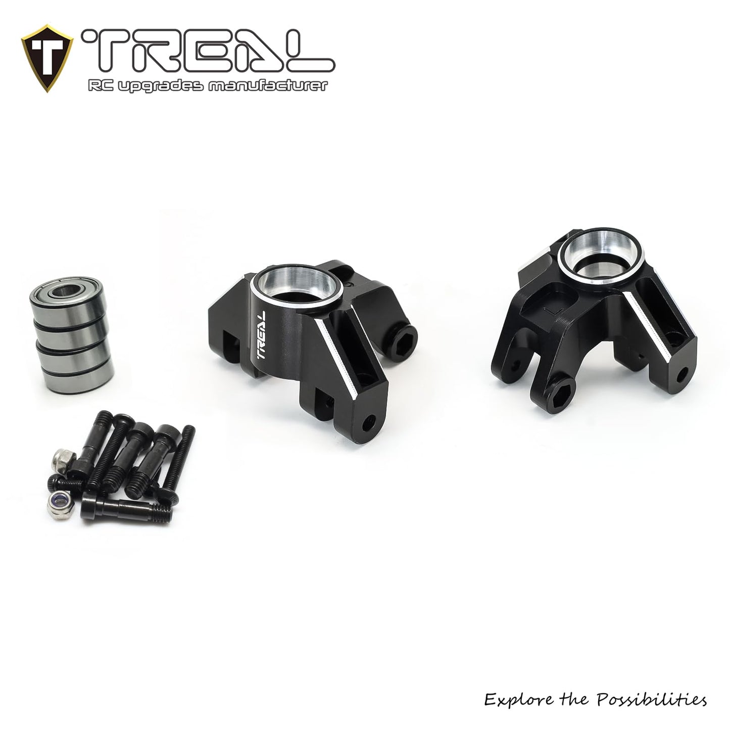 Treal Aluminum 7075 Front Steering Knuckels for Losi LMT (Purple)