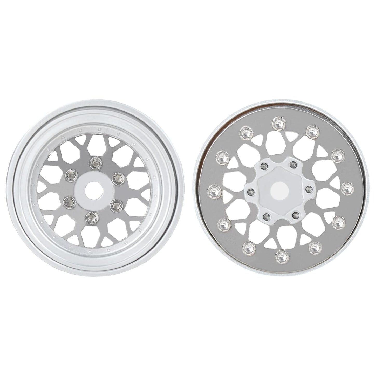 TCRC 4PCS Grade 5 Titanium Wheel Face Aluminum 1.0 Inch Wheel Hubs for 1/24 Axial SCX24 TRX4M FCX24 Redcat Ascent-18 1/18 RC Roc