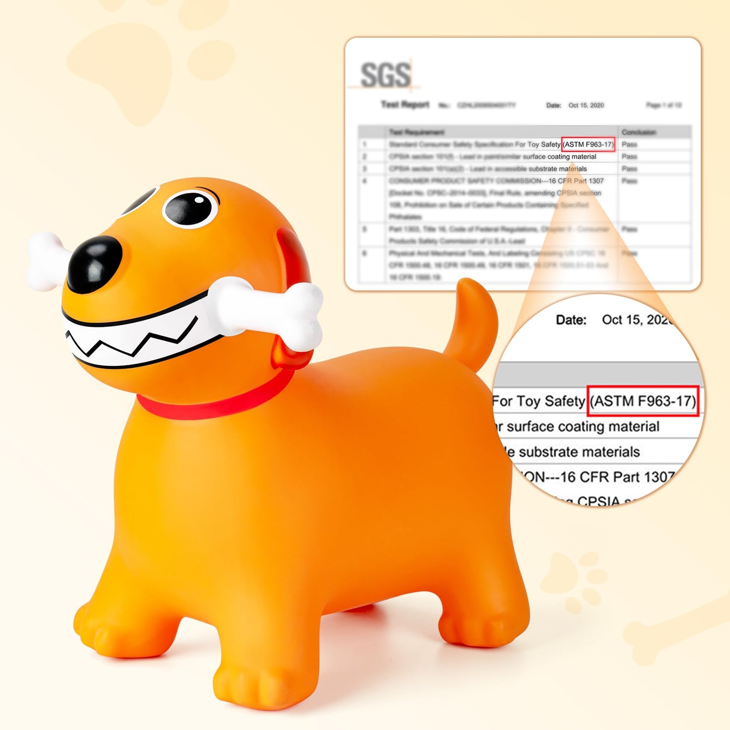 Everich Toy Bouncy Dog Horse Hopper For Toddlers, Bouncy Animals Jumping Horse, Inflatable Ride On Bouncer Hopping Toys Gifts Fo