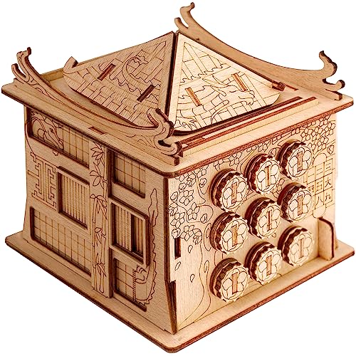 Esc Welt House Of Dragon Puzzle Box - 3D Escape Game Money Box - Brain Teaser Puzzle For Adults & Teens - Wooden Escape Room Game - Mind Puzzle Game With Hidden Compartment - Family Games Puzzle