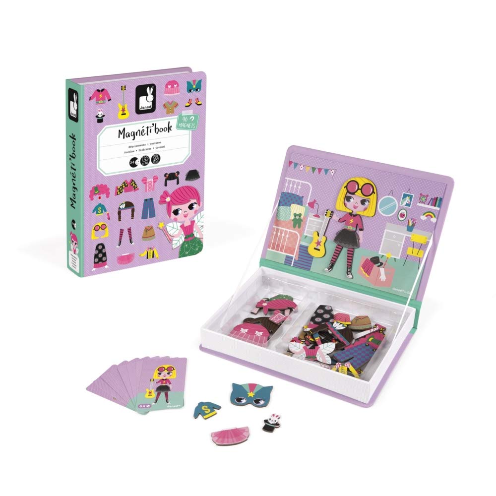 Janod Magnetibook 55 Pc Magnetic Girl'S Costumes Game - Ages 3+ - J02718