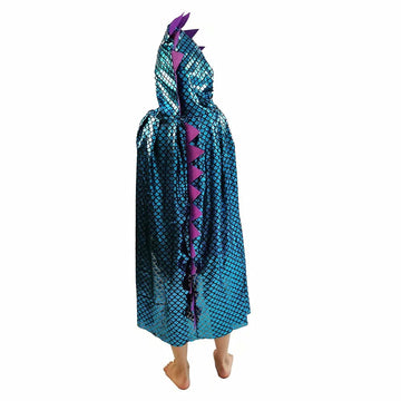 Qiaoniuniu Dinosaur Costumes Blue Dragon Cape Halloween Dress Up Clothes 3-8 Years Old