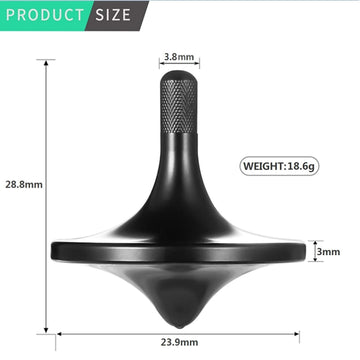 CHEETOP Stainless Steel Spinning Top enhanced Exquisite Perfect Balance Well Made Metal Desk EDC Little Fidget Toy Spin Long Time Over 6 Minutes Great Value (Black Small Diameter 24mm)