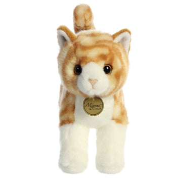 Aurora® Miyoni® Orange Tabby Cat Stuffed Animal - 10" Lifelike Detail, Polyester
