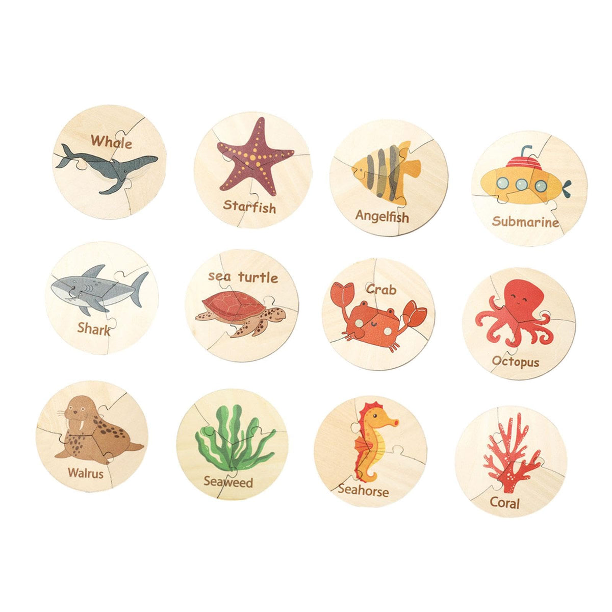 Jazzy Pearls 12X Wooden Puzzle Preschool Montessori Toy For Kids Ages 24 Birthday Gifts Sea|Toys & Hobbies | Educational | Othe