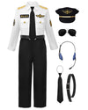 Relibeauty Pilot Costume For Kids With Accessories Airline Captain Pilot Costume Dress Up Career Day,110