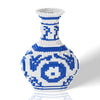 Blue and White Vase Micro Building Blocks Set,Compatible with Lego Flower Set,Arts and Crafts for Adults with Collection Value,