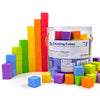 Pairez Toys Foam Counting Blocks 105 Pieces 1 Inch Soft Rainbow Math Counters Cubes Math Manipulatives Preschool Classroom Learning Supplies Stacking Blocks for Kids Ages 3+