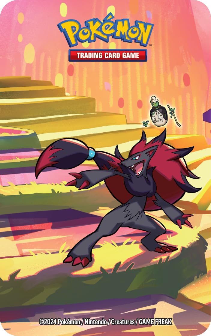 Pokémon Tcg: Scarlet & Violet—Shrouded Fable Mini Tin – Zoroark (2 Booster Packs & 1 Sticker Sheet)