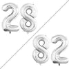 GOER Jumbo 28/82 Inch Foil Balloons for 28th/82nd Birthday Party Decorations, Silver, Polypropylene (PP)