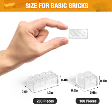 Mannidoo 360 Pieces Building Bricks, Classic Basic Building Flat Parts And Pieces - 2X4 Brick X200 And 2X2 Brick X160, Moc Build