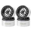RhinoRC MOZA 1.9 Inch Negative Offset Aluminum Wheel Rim, 4PCS RC Beadlock Wheels for 1/10 RC Crawler Axial SCX10 RR10 Wraith TR